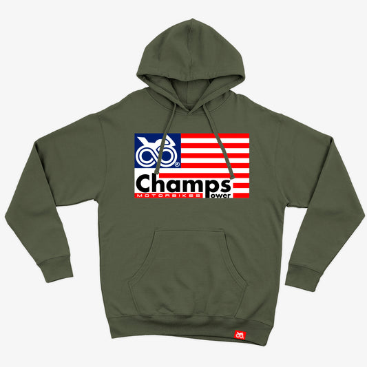 SUDADERA PREMIUM CHAMPS POWER USA OLIVE