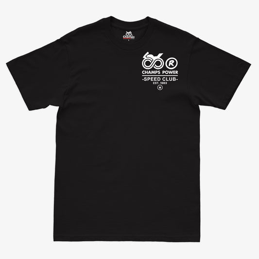 CAMISETA PREMIUM CHAMPS POWER SPEED CLUB BLACK