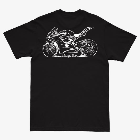 CAMISETA PREMIUM CHAMPS POWER MOTORBIKE SPORT BLACK