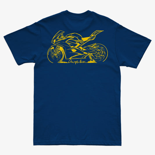 CAMISETA PREMIUM CHAMPS POWER MOTORBIKE SPORT BLUE